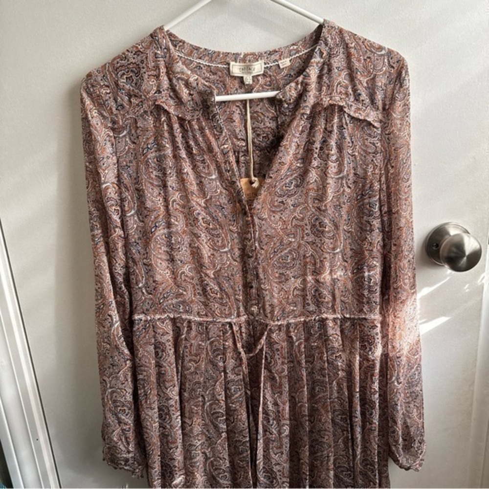 Fat Face UK Maxi Dress Paisley Semi-Sheer Silky Polyester Women's US 4 / UK 8